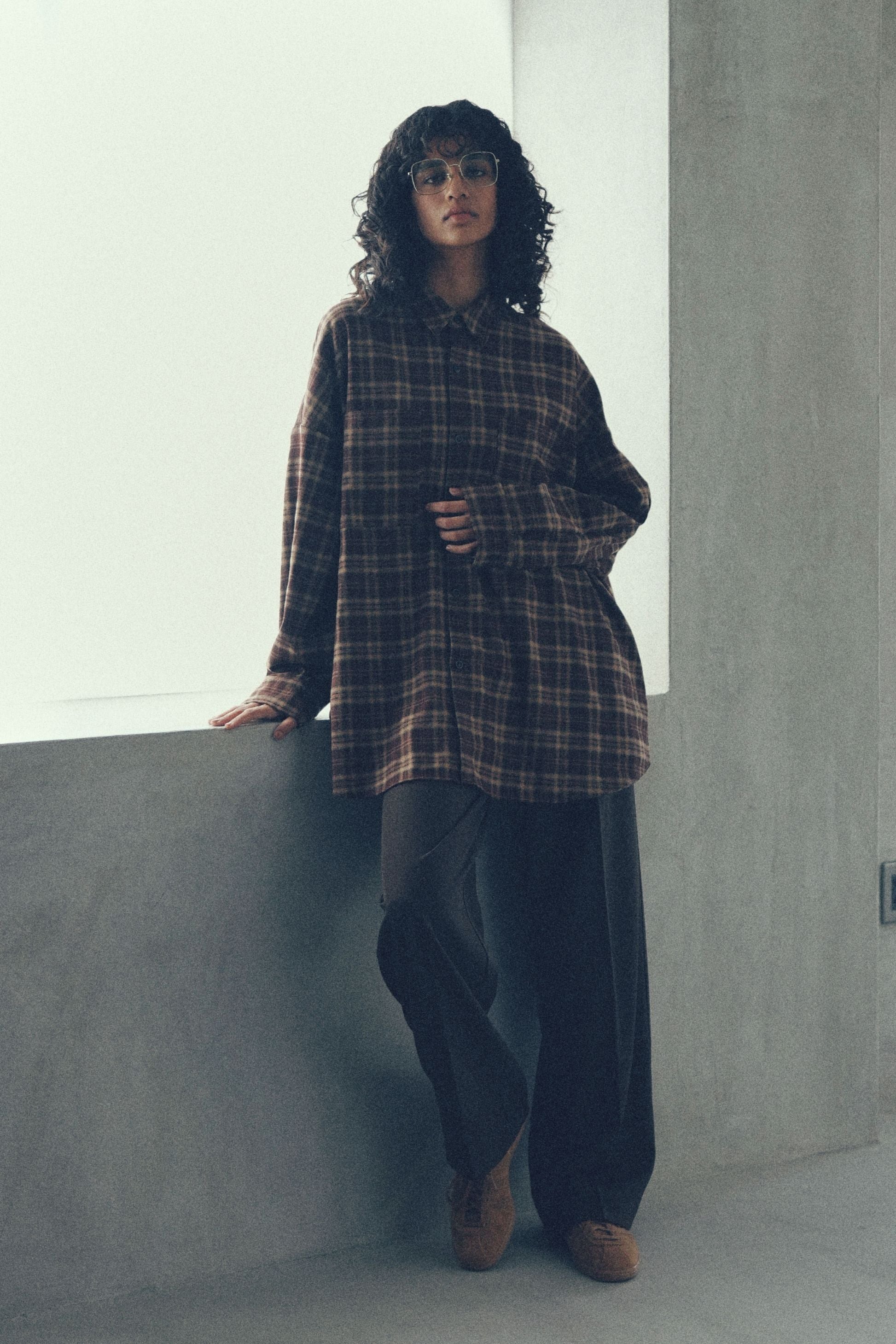 Check shirt【Brown】