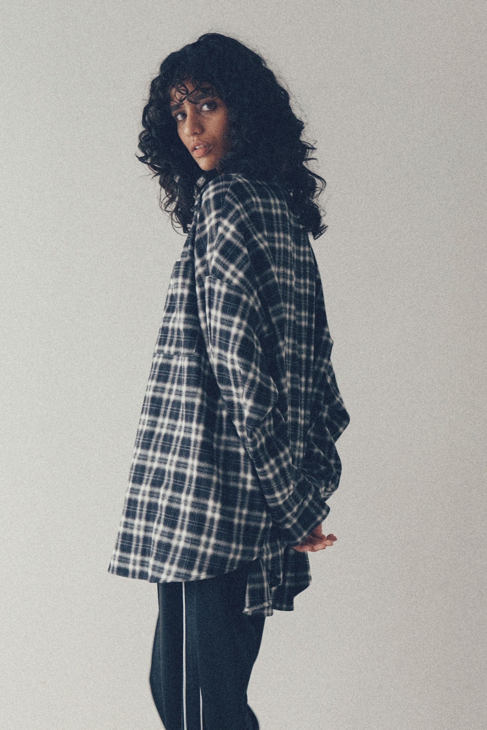 シャツ+ブラウス(長袖+七分) YOOU Check over shirt Check over shirt【Blue】 – YOOU