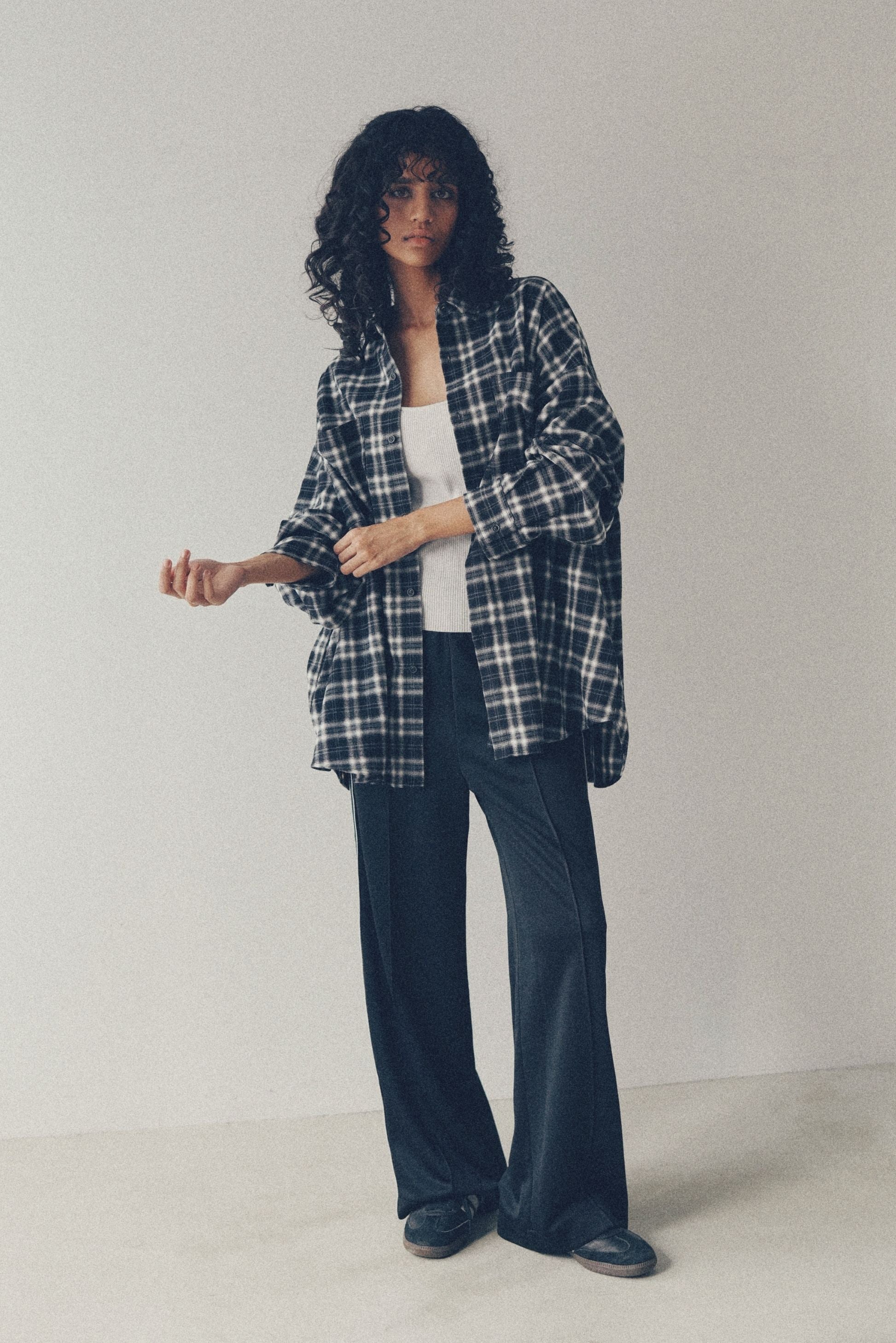 Check shirt【Black】