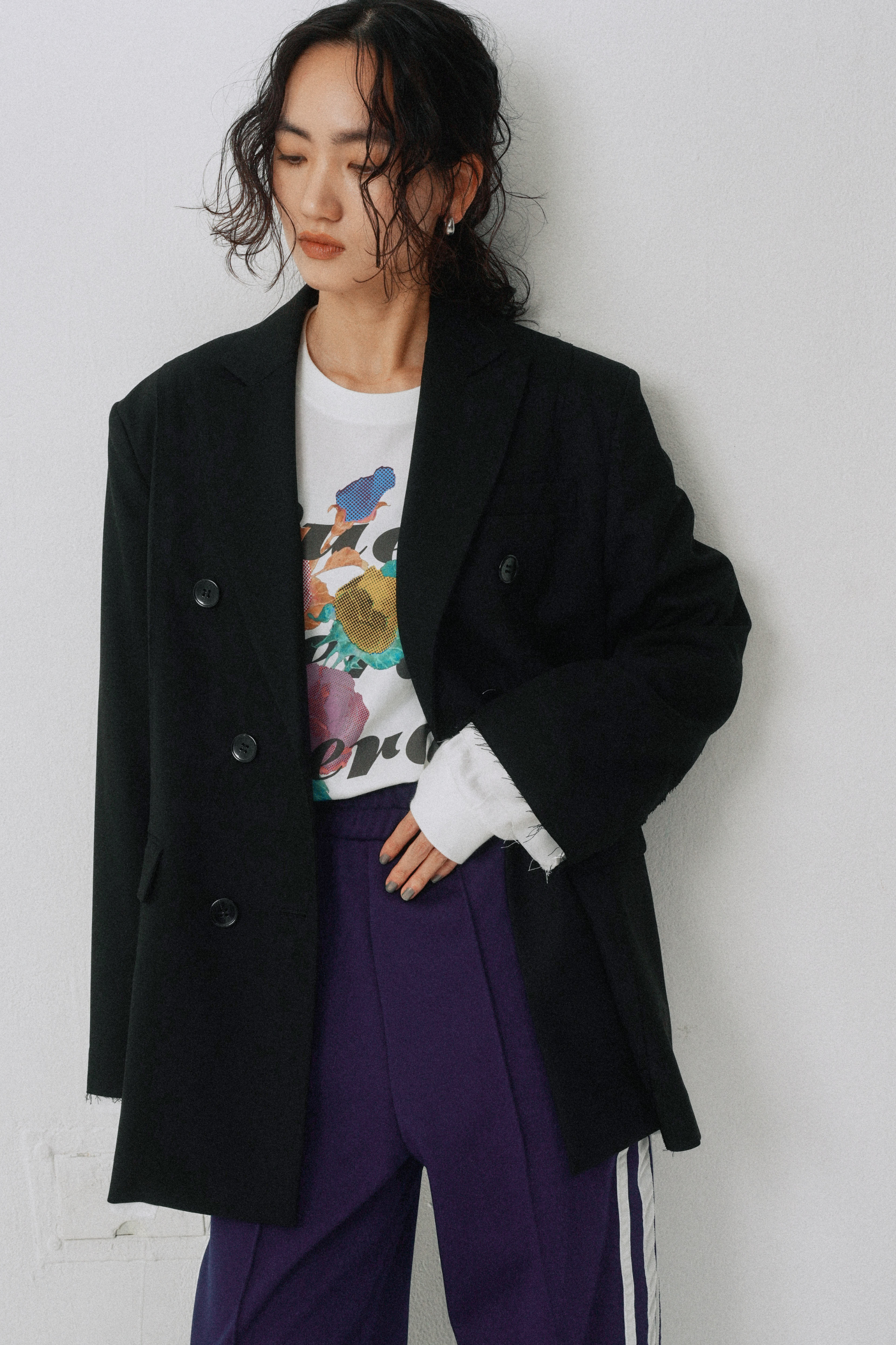 Cut out jacket【Black】