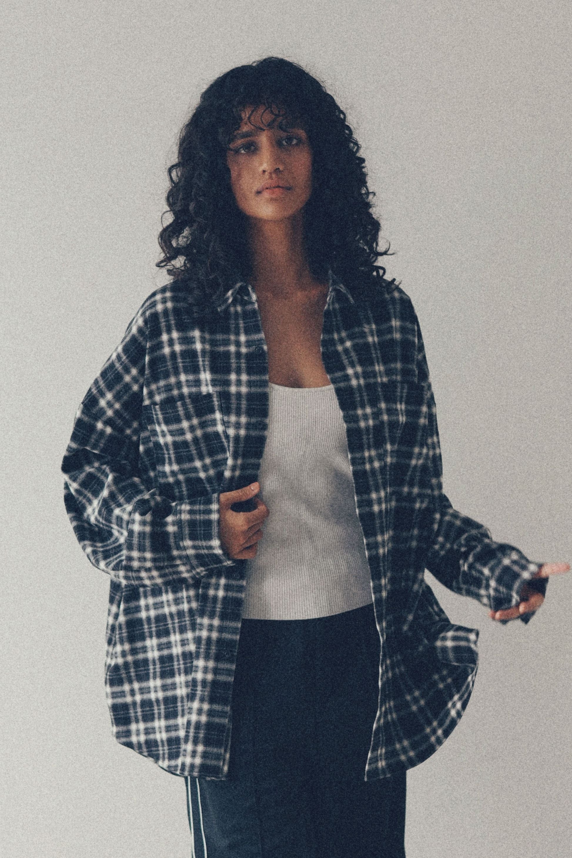 シャツ+ブラウス(長袖+七分) YOOU Check over shirt Check over shirt【Blue】 – YOOU
