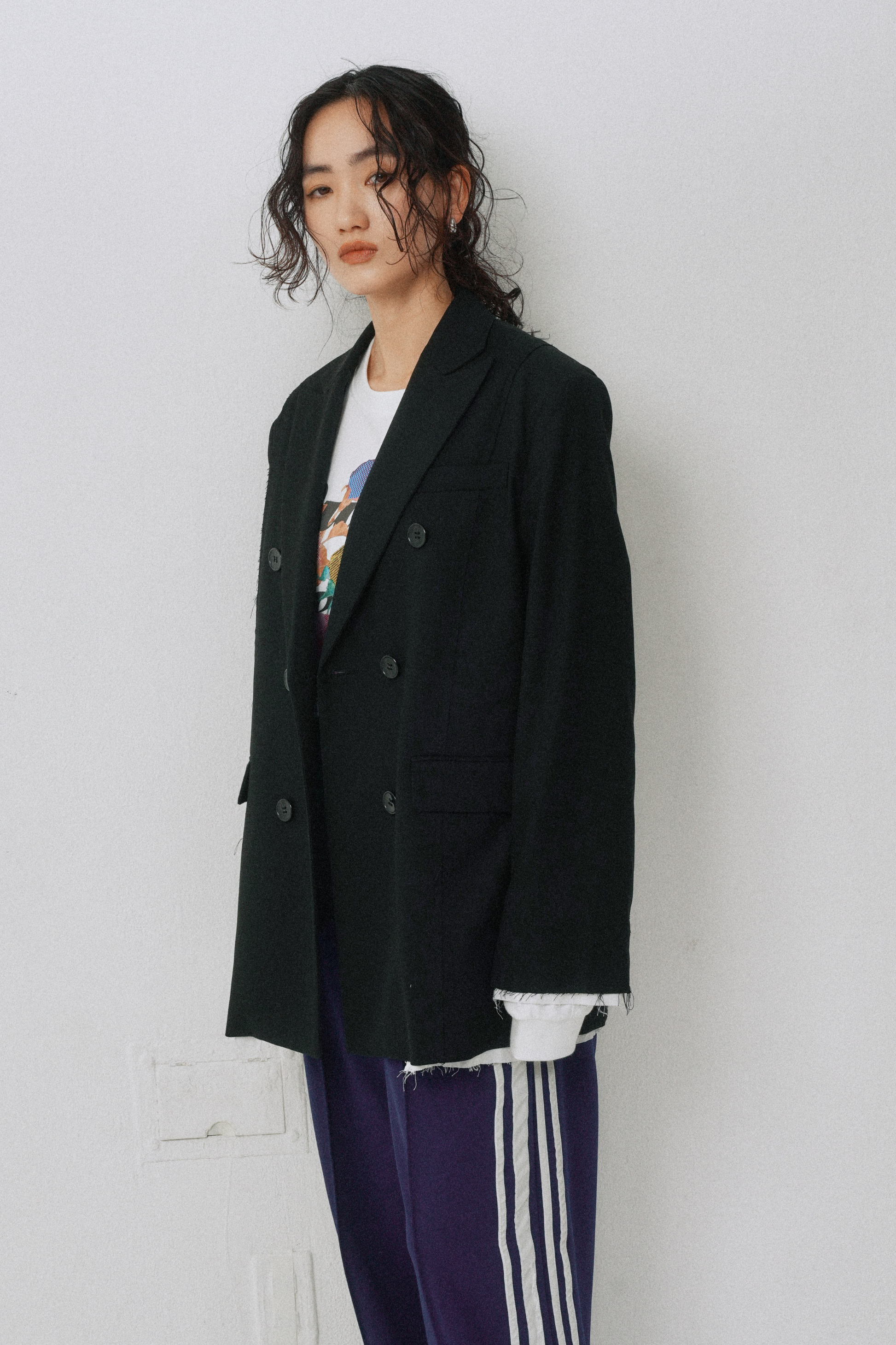 Cut out jacket【Black】