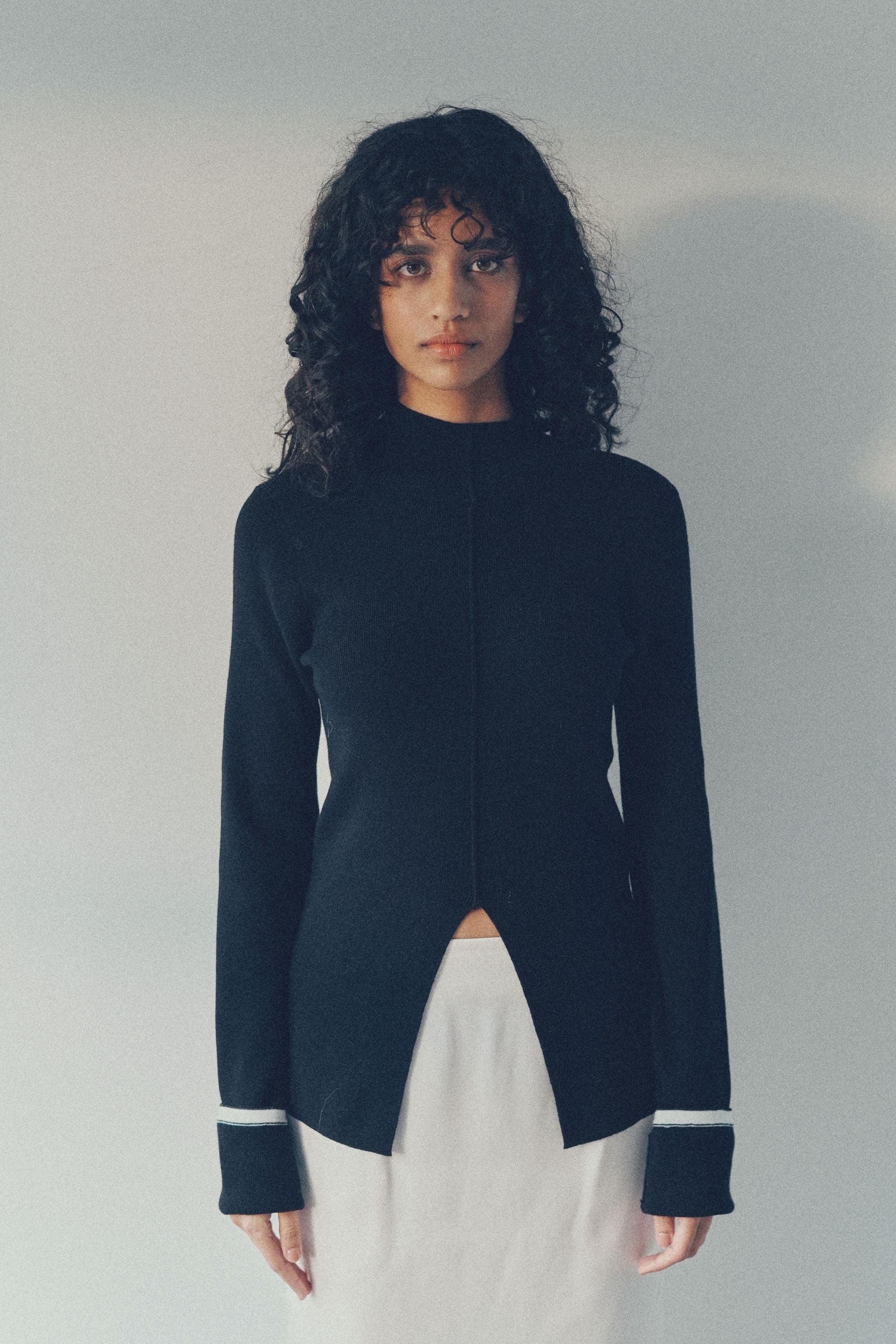 2way turtle knit【Black】