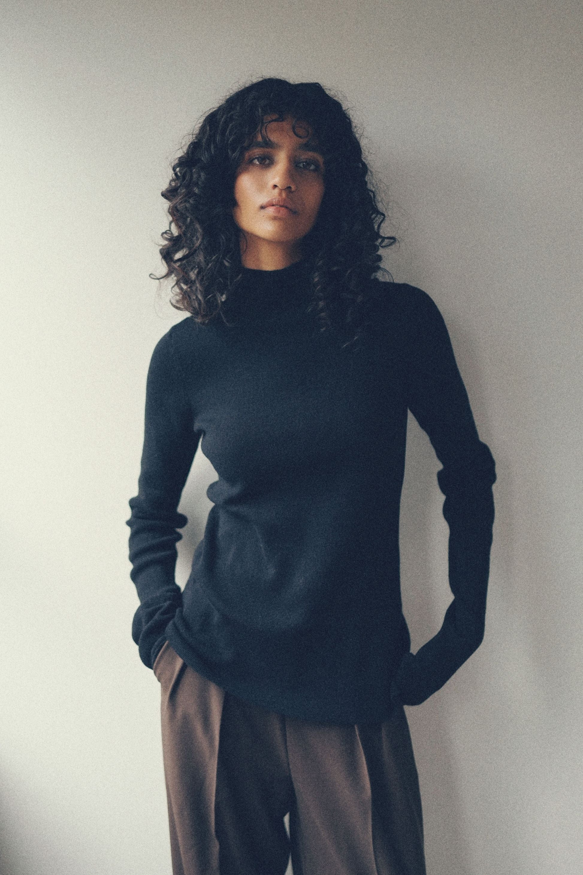 2way turtle knit【Black】