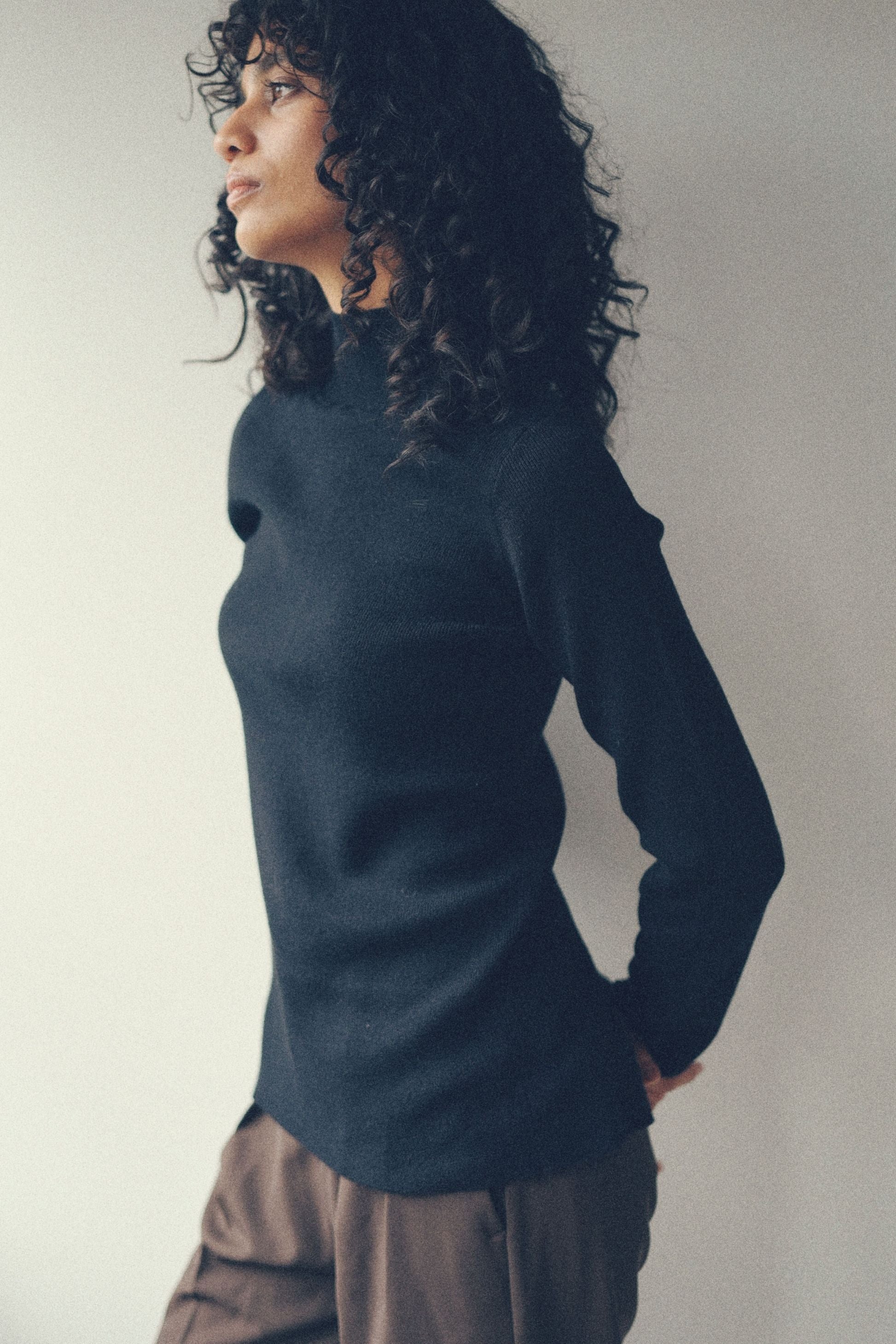 2way turtle knit【Black】