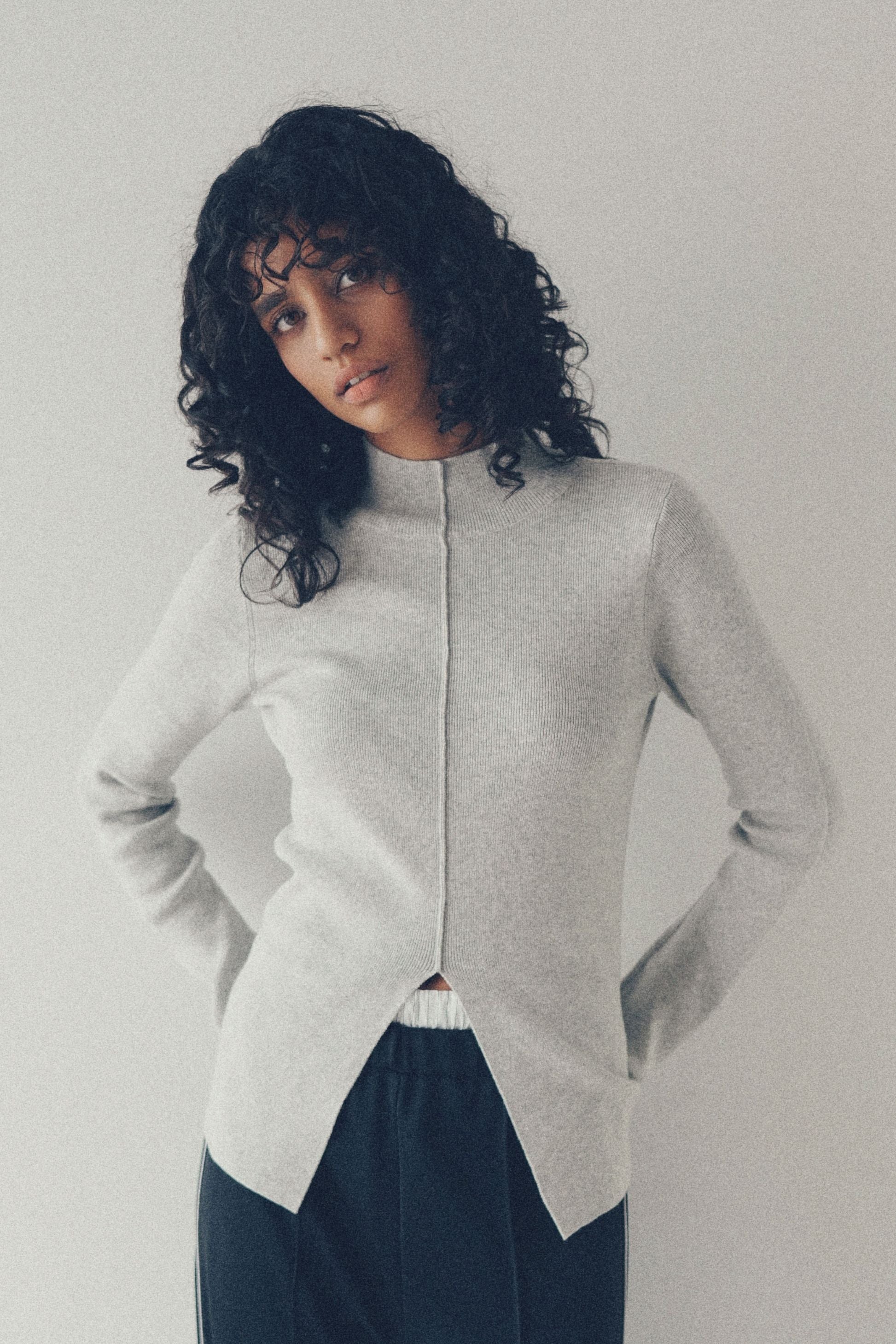 2way turtle knit【Gray】