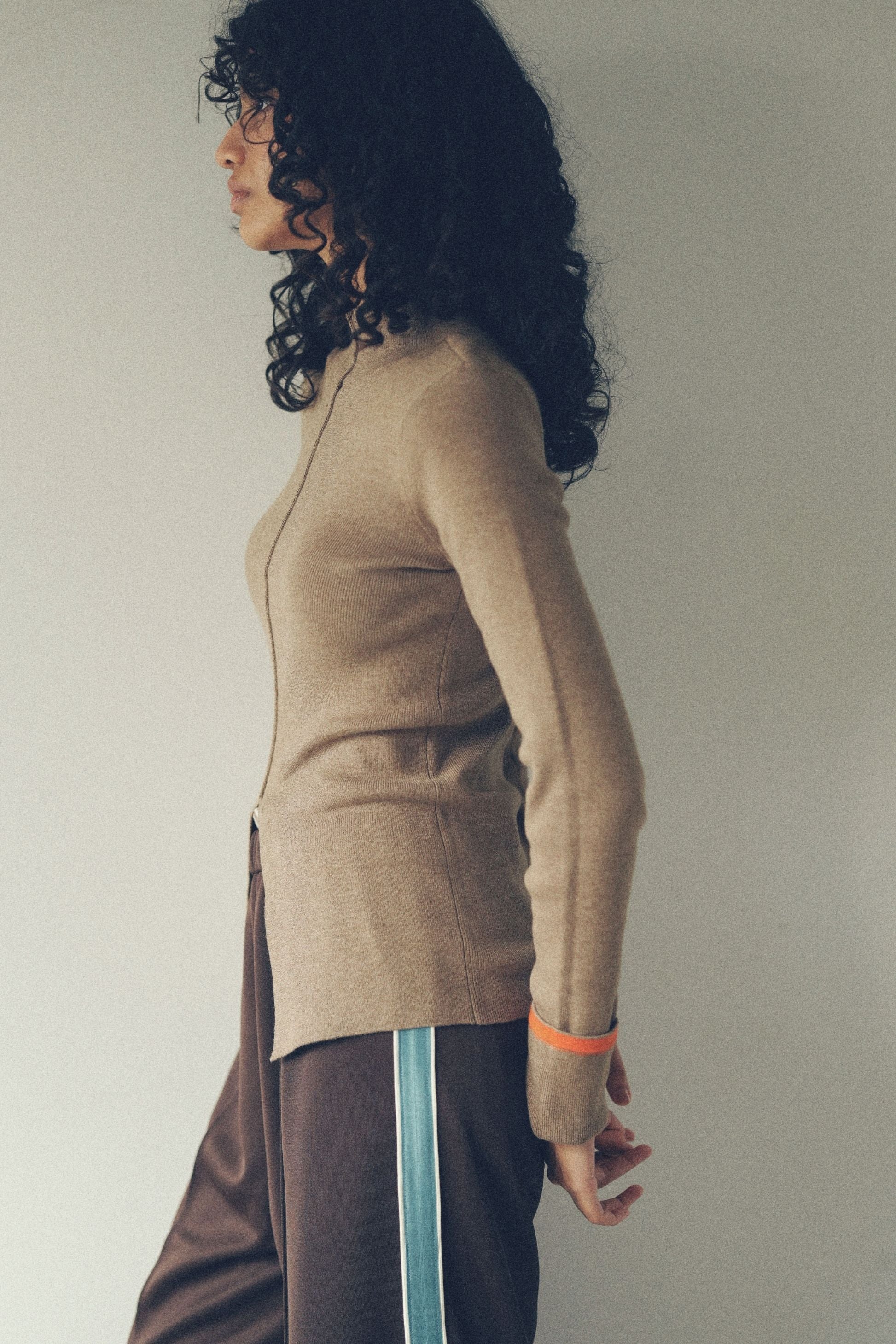 2way turtle knit【Beige】