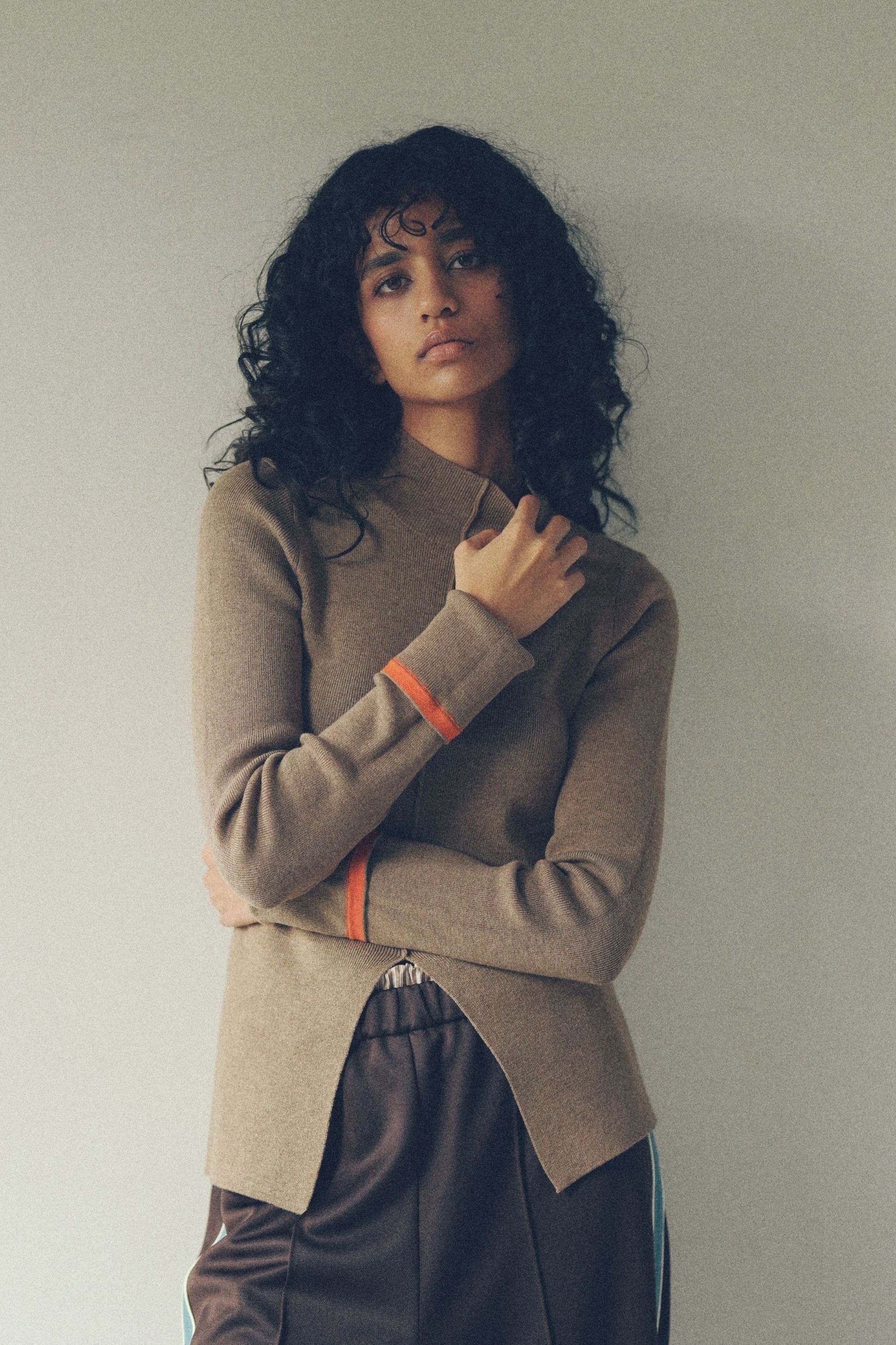 2way turtle knit【Beige】