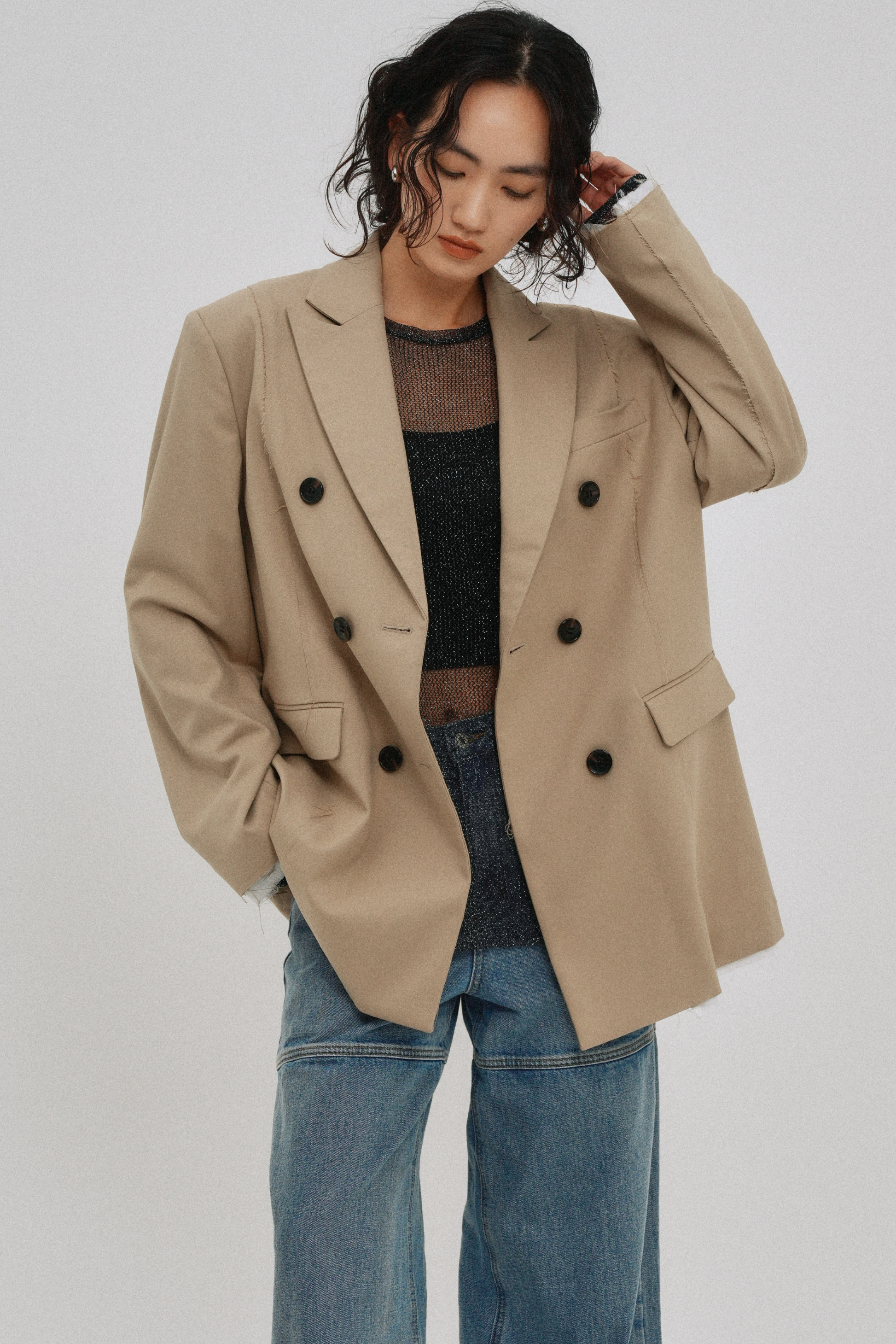 Cut out jacket【Beige】