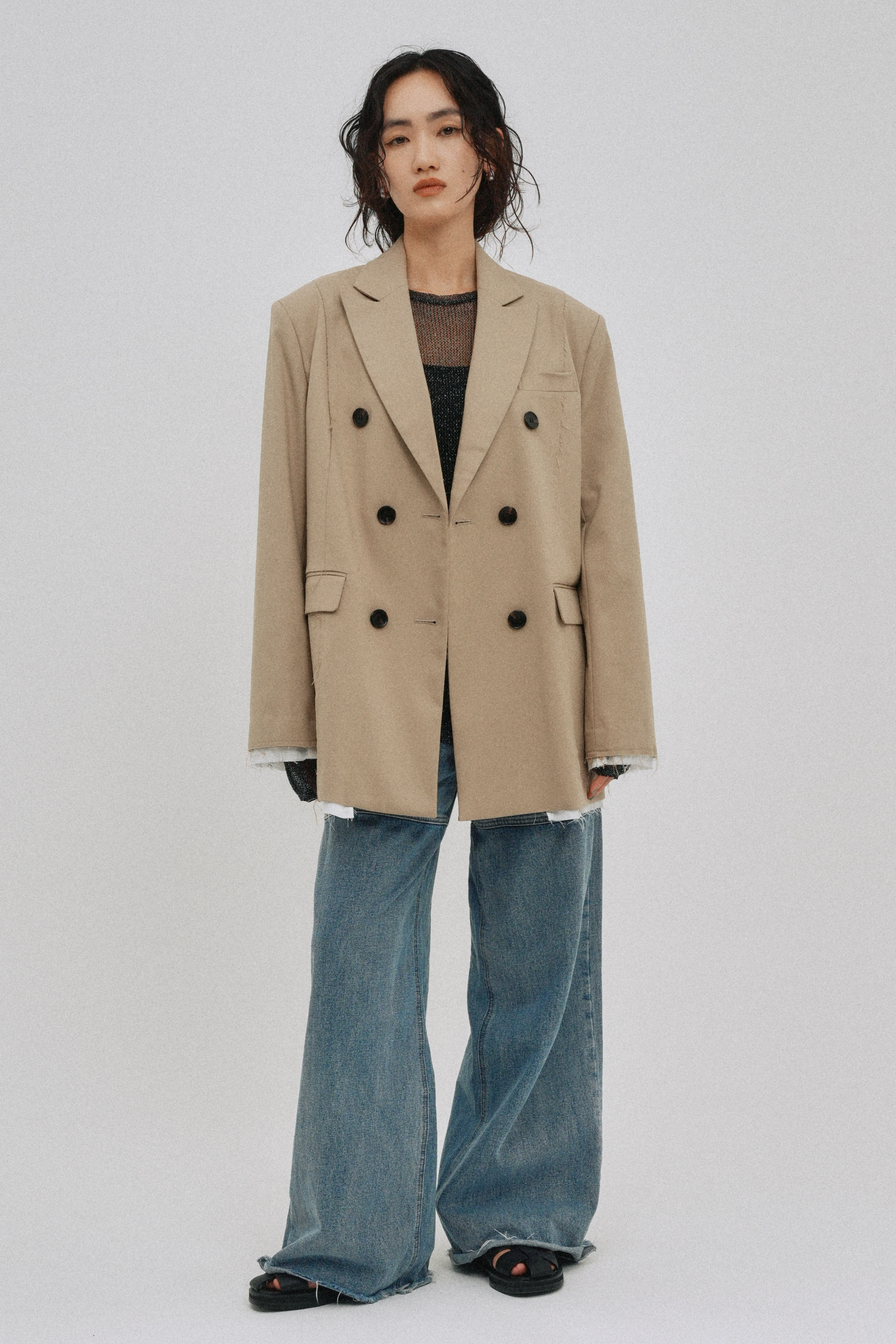 Cut out jacket【Beige】