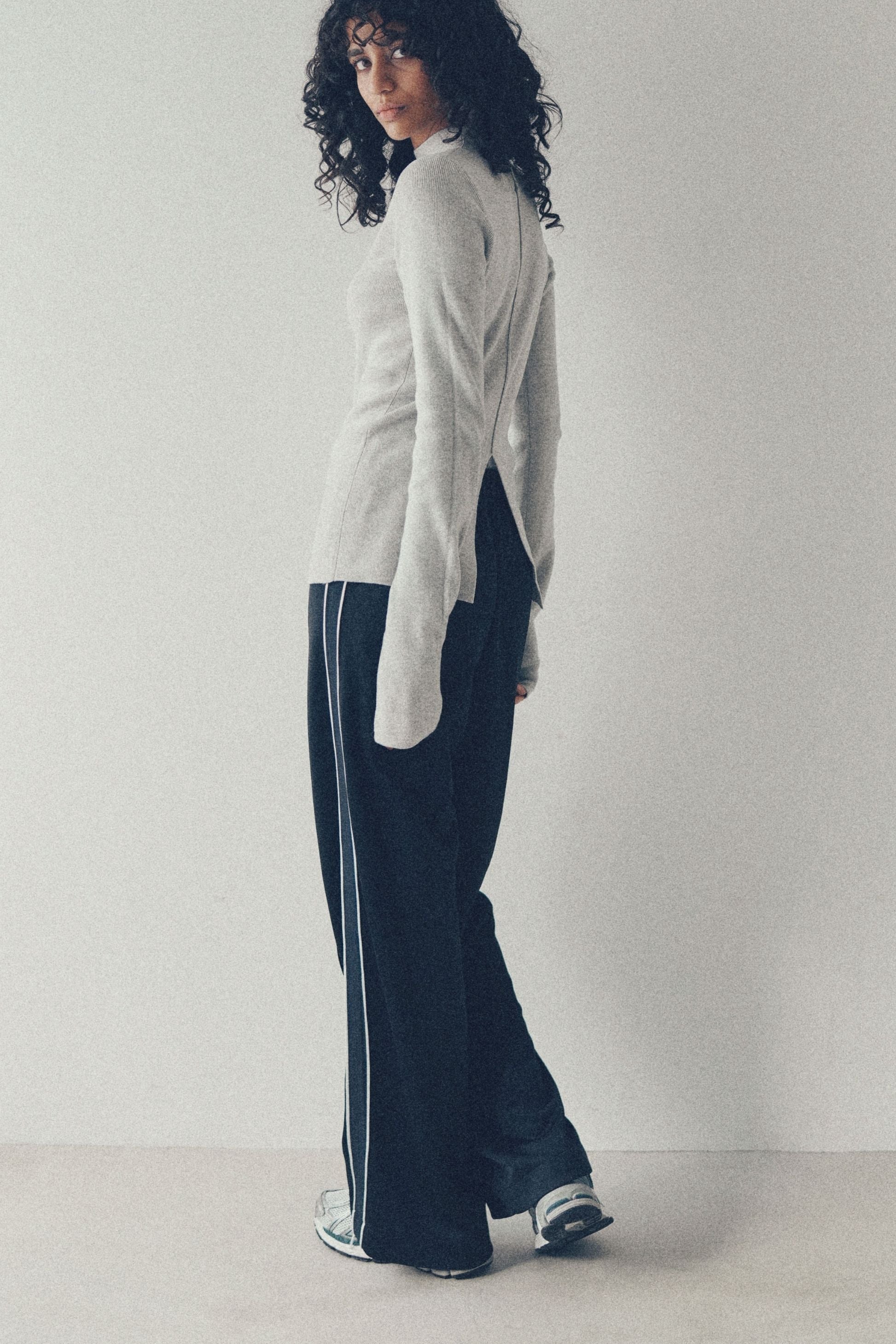 Double-waisted jersey pants【Black】