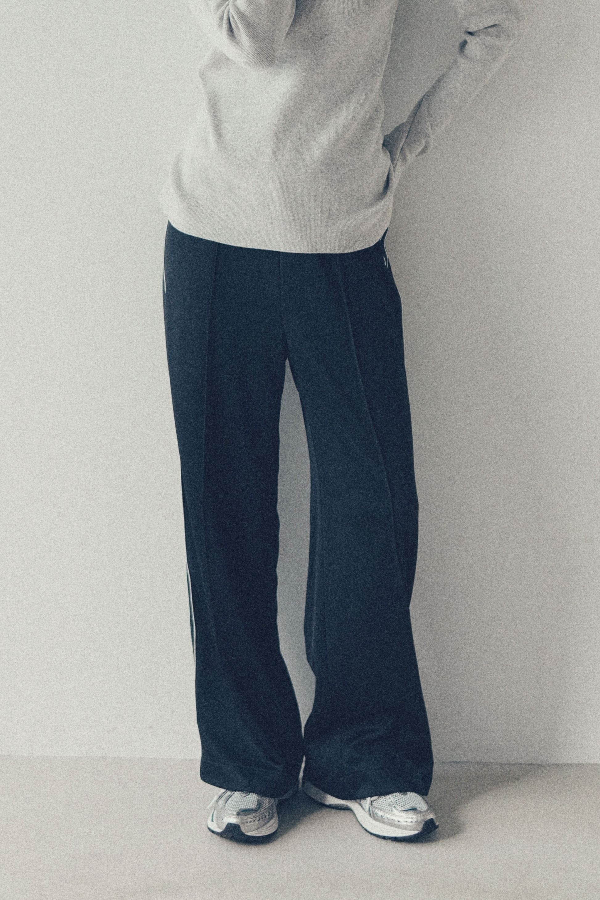 Double-waisted jersey pants【Black】