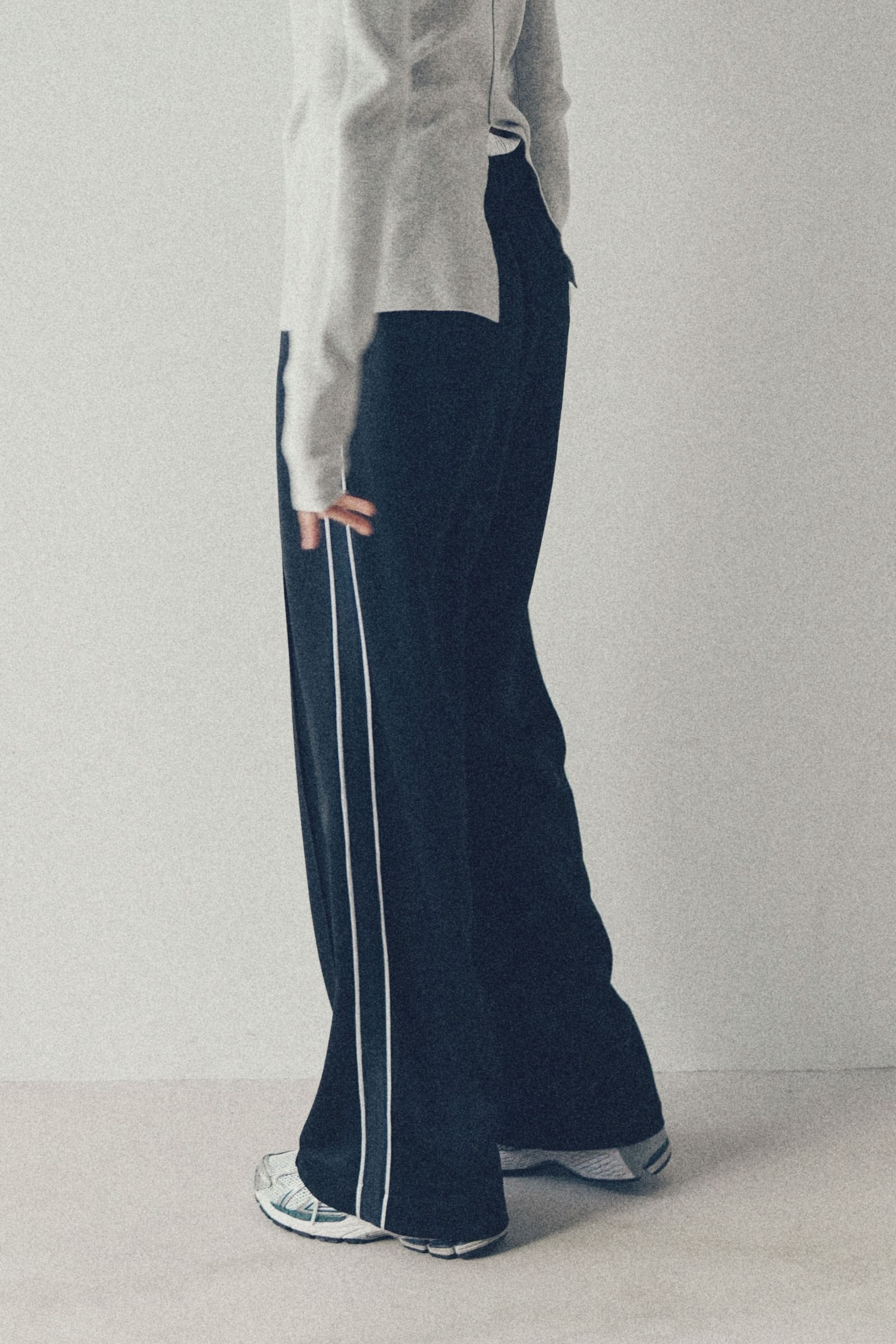 Double-waisted jersey pants【Black】