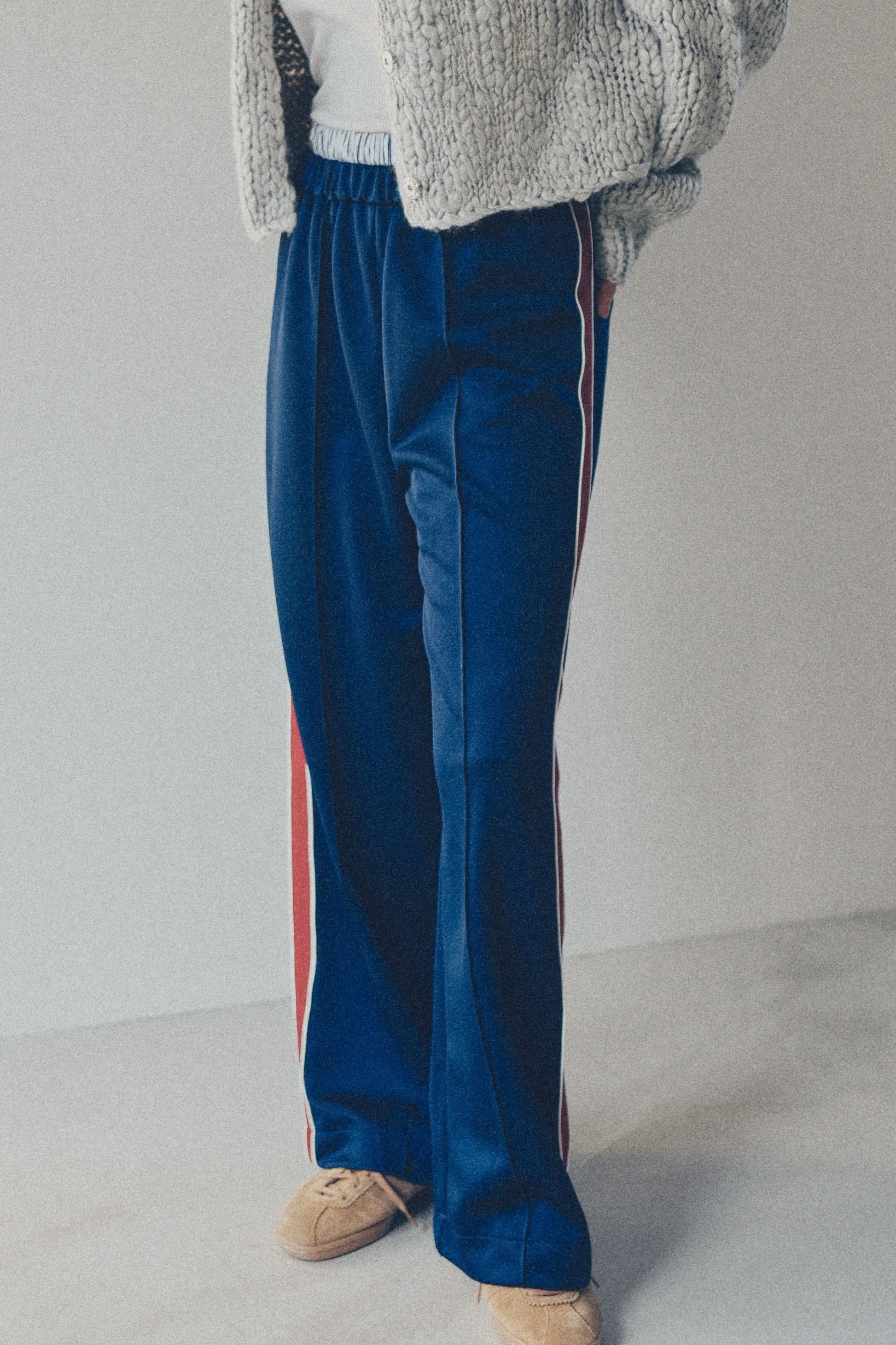 Double-waisted jersey pants【Navy】