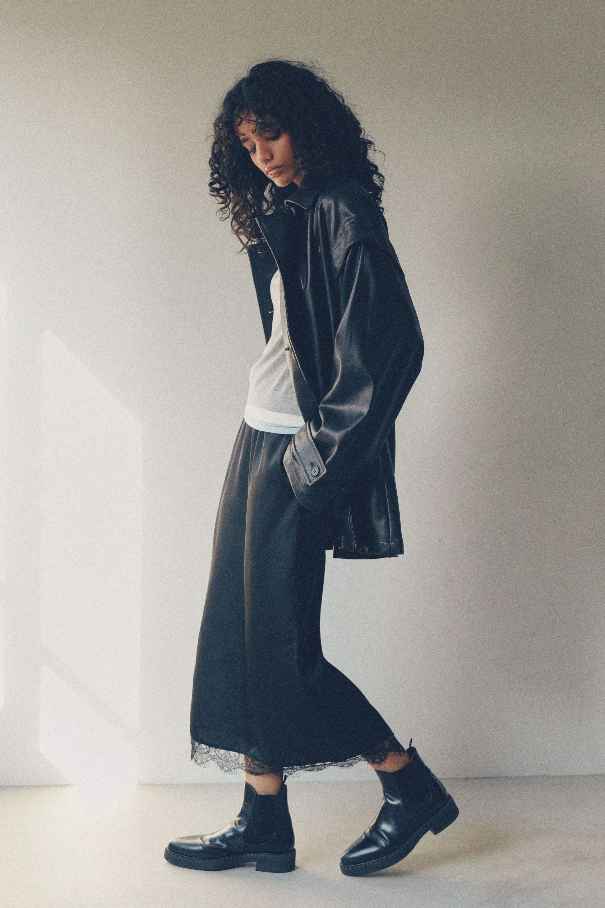 2-way double breasted coat【Black】