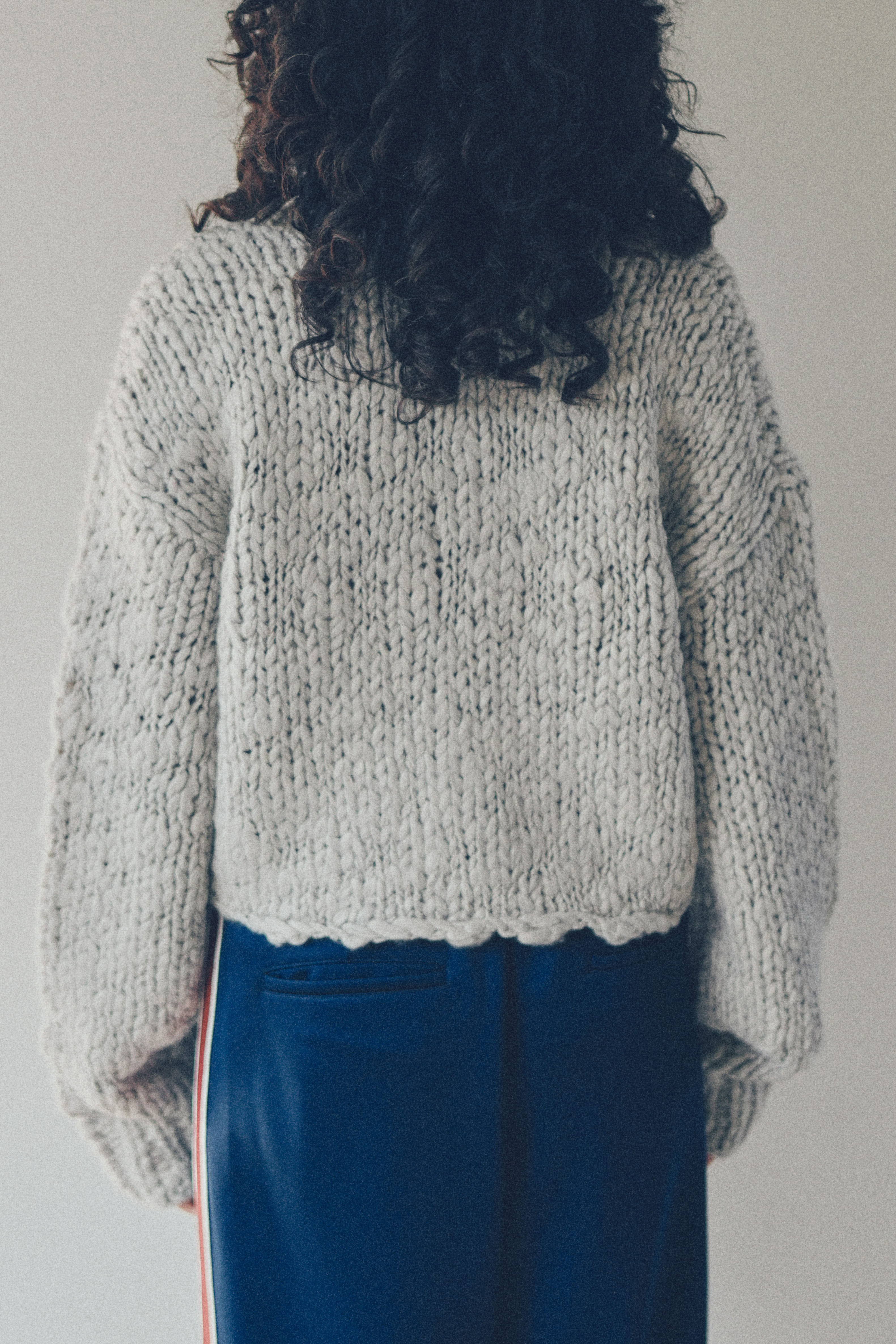 Big slab short cardigan【GRY】