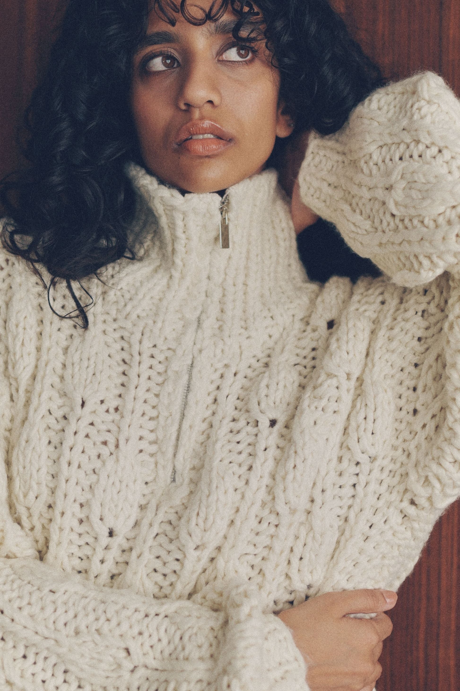 Hand made zip knit【WHITE】 – YOOU