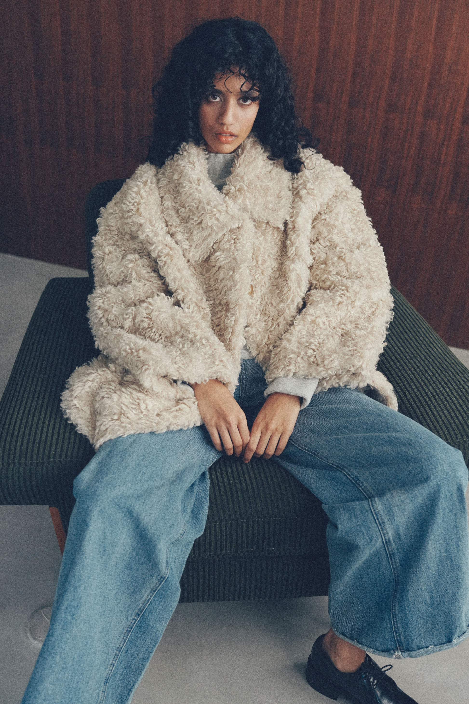 Faux poodle coat【BEIGE】