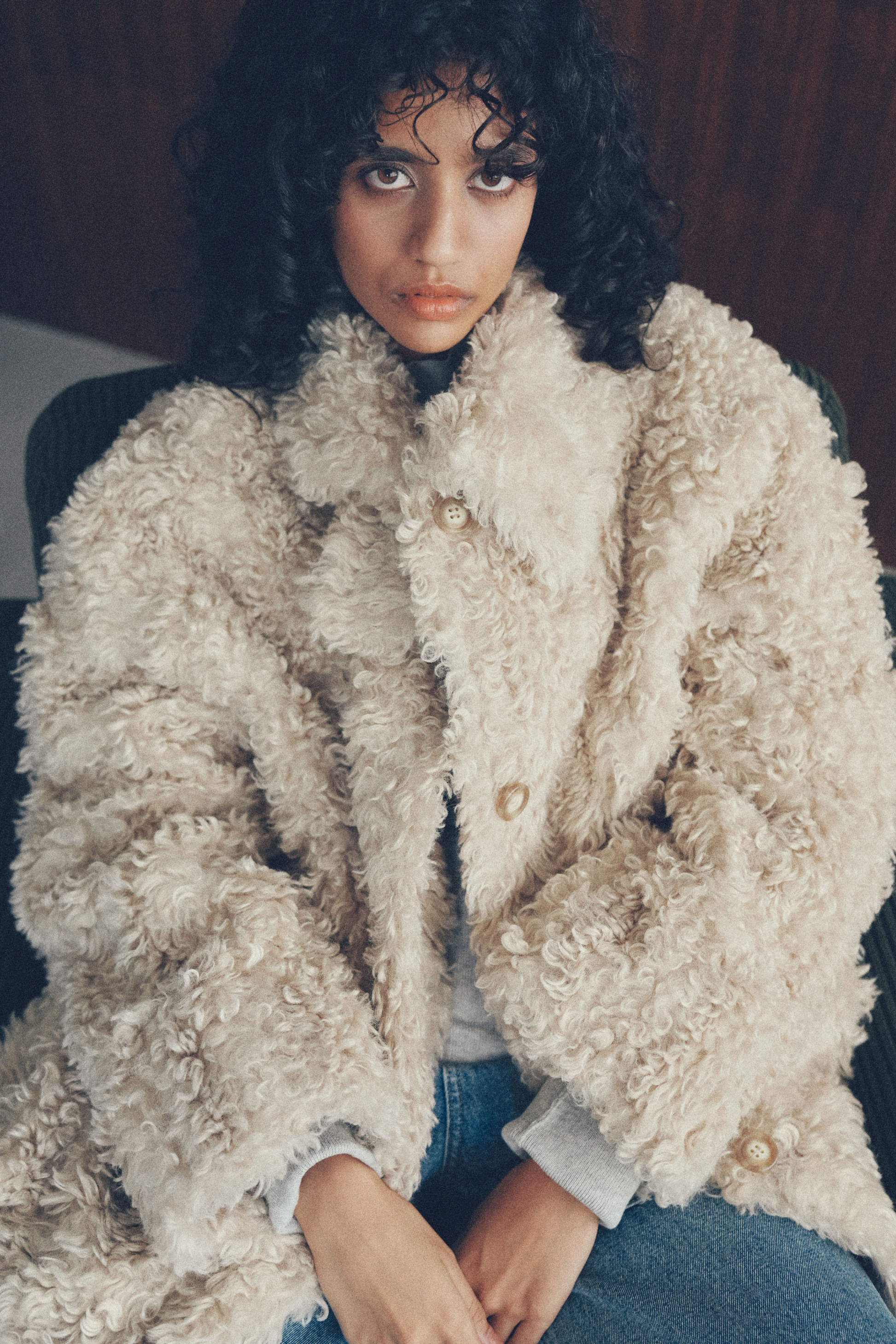 Faux poodle coat【BEIGE】