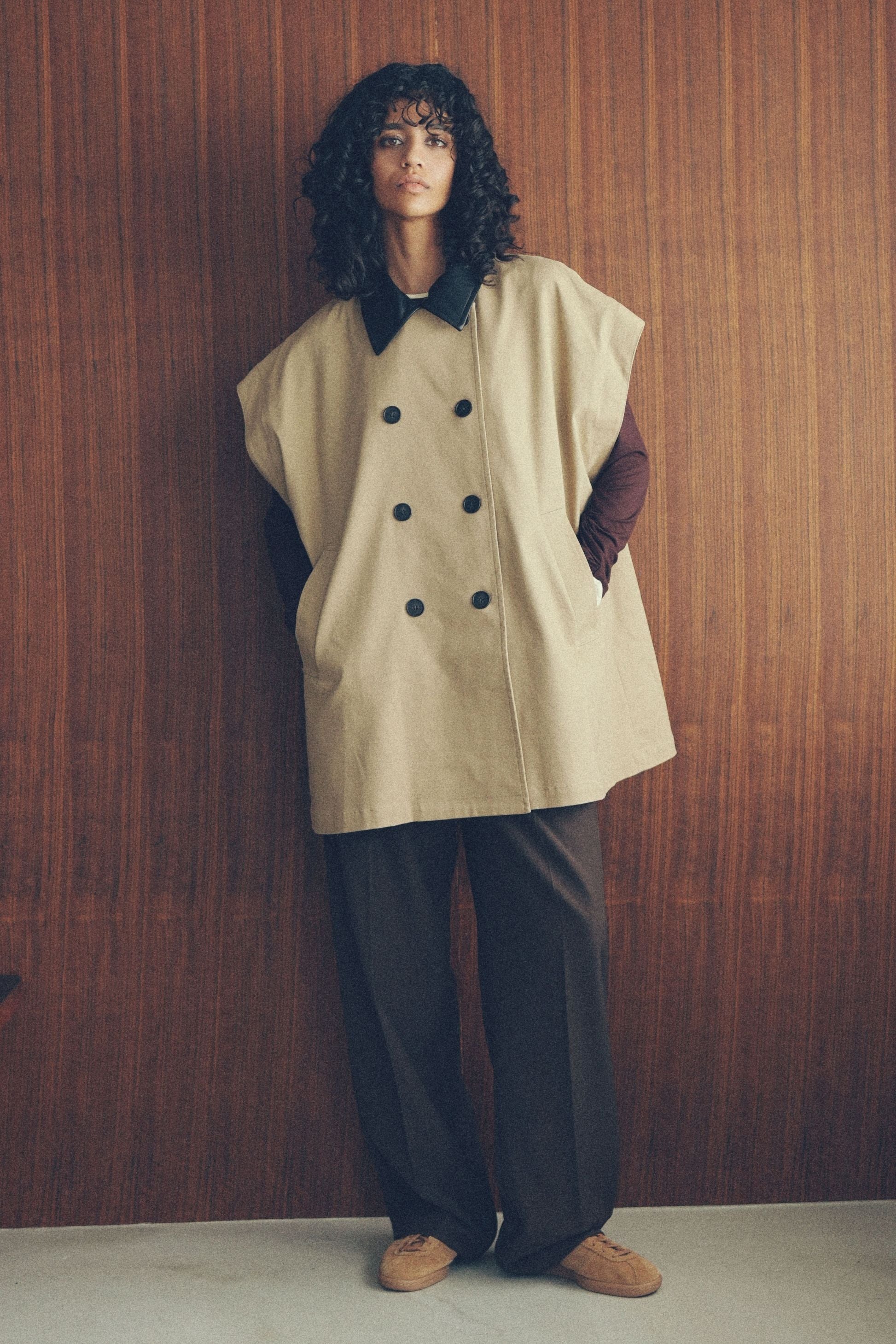 Studio Doe Three-tuck Wide Pants 茶色 Studio Doe - Three-tuck Wide Pants | Studio Doe