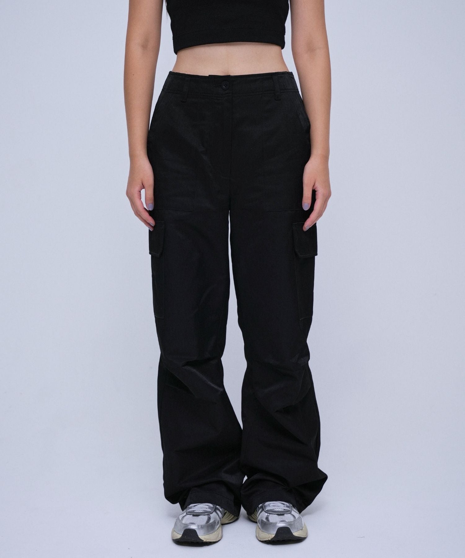 Cargo flare pants【Black】