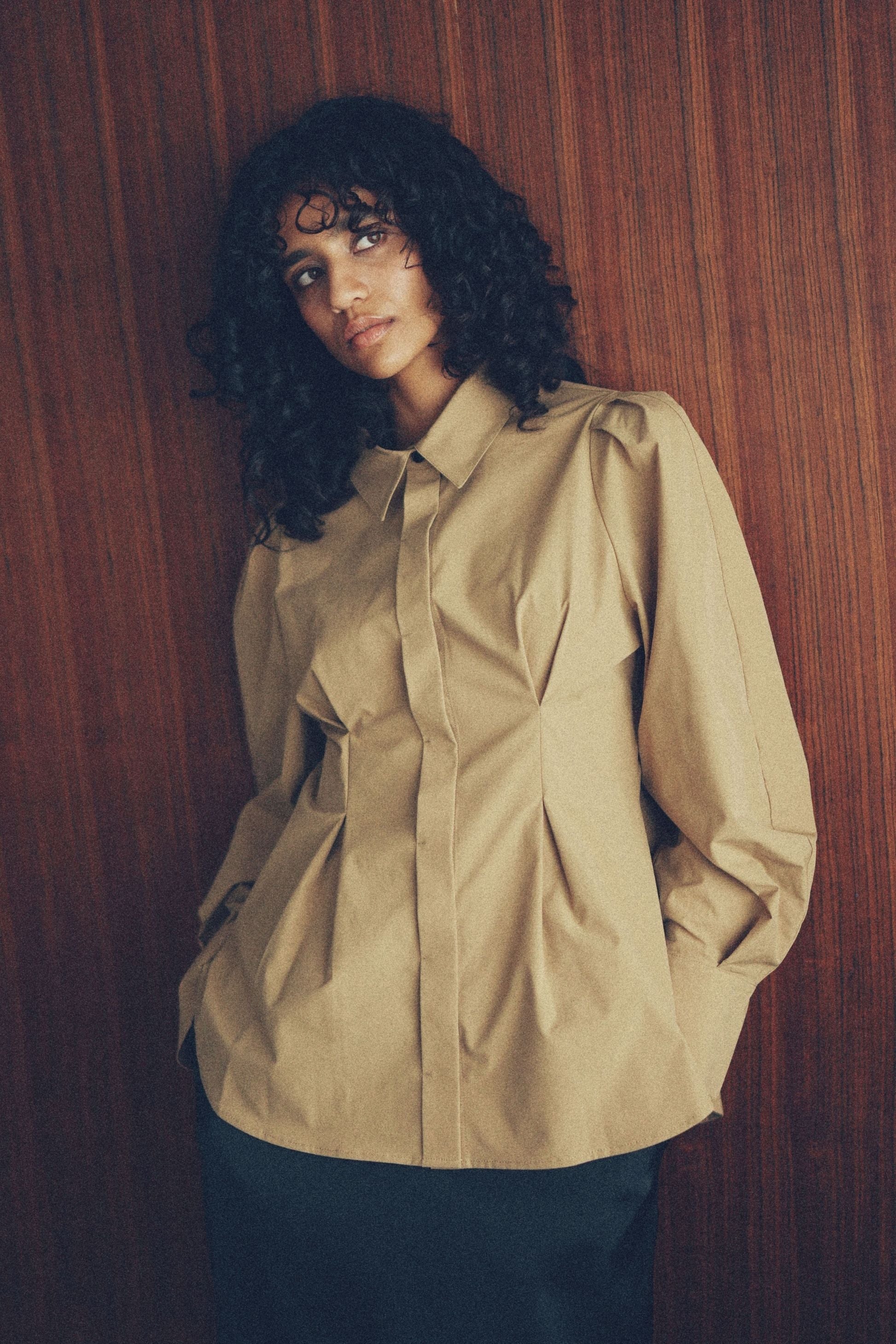 Waist tuck shirt【Beige】