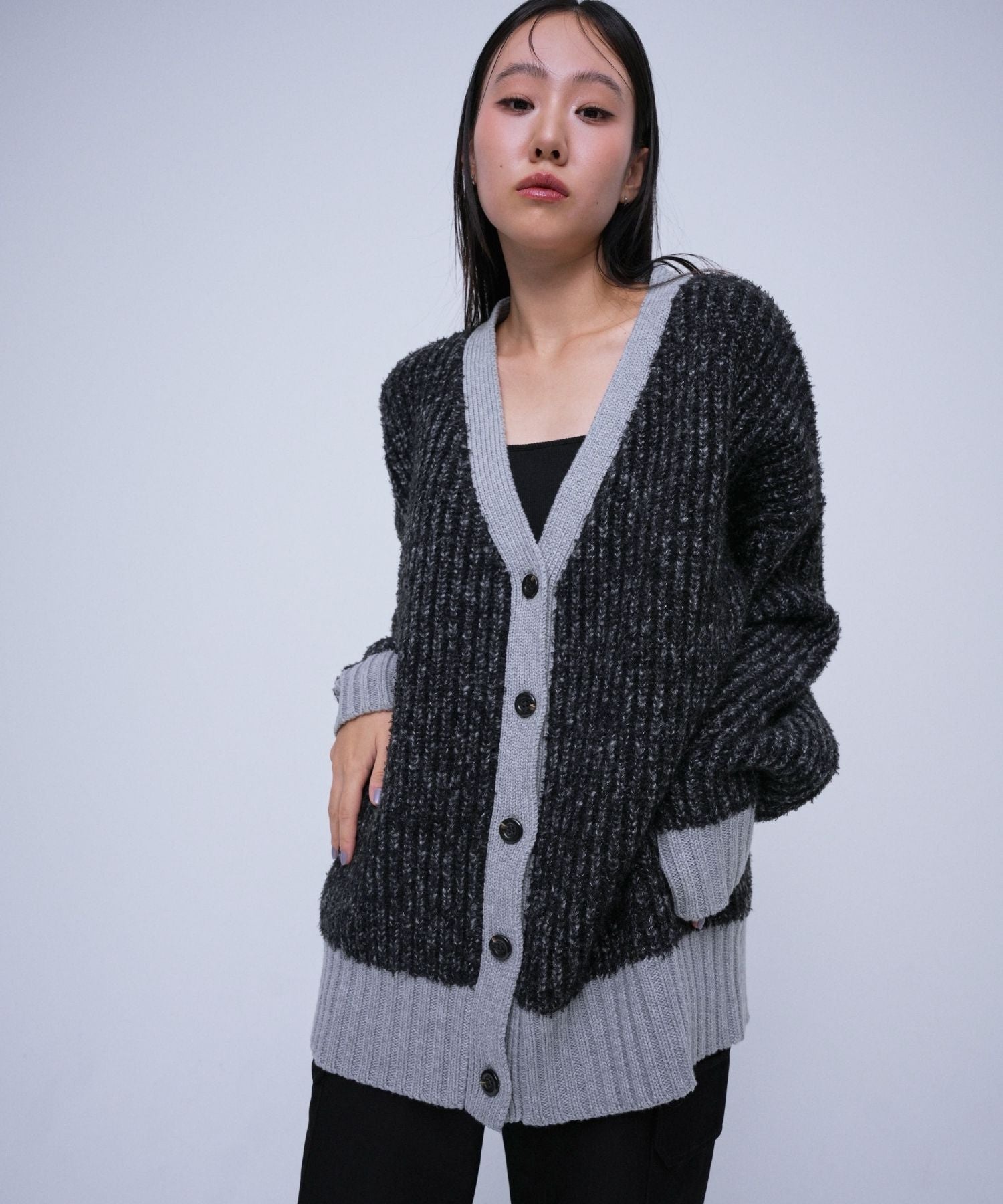 Poodle cardigan【Black】